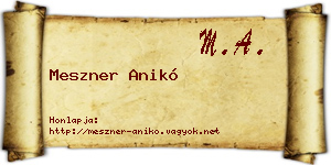 Meszner Anikó névjegykártya
